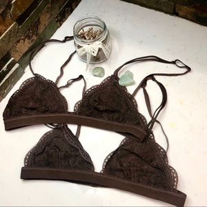 Chocolate brown lace bralette